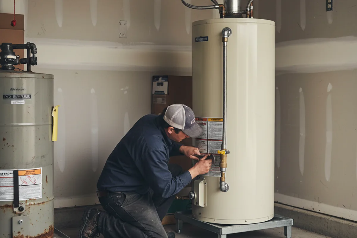Water heater and shutoff valve replacement in Elliston